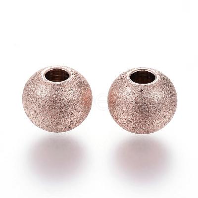 Ion Plating(IP) 201 Stainless Steel Textured Beads STAS-P108-05RG-1