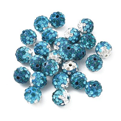 Handmade Polymer Clay Rhinestone Beads RB-CBAFAF8-01E-1