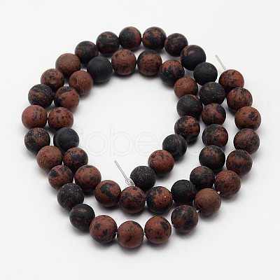Natural Mahogany Obsidian Beads Strands G-D681-8mm-1