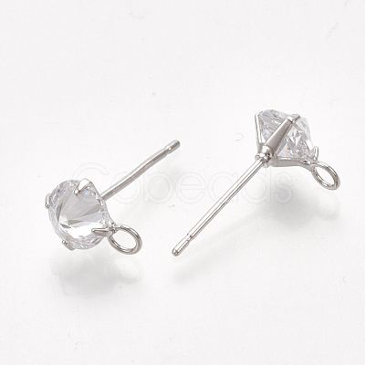 Brass Stud Earring Findings X-KK-T035-123P-1