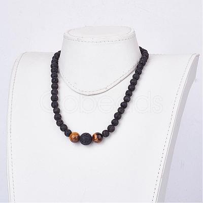 Natural Gemstone Beaded Necklaces NJEW-JN01940-1