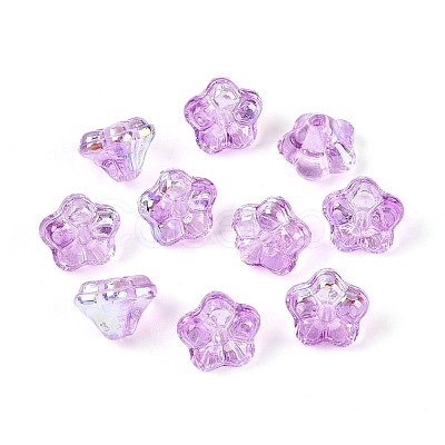 Electroplate Transparent Glass Beads Strands EGLA-N055-03A-07-1