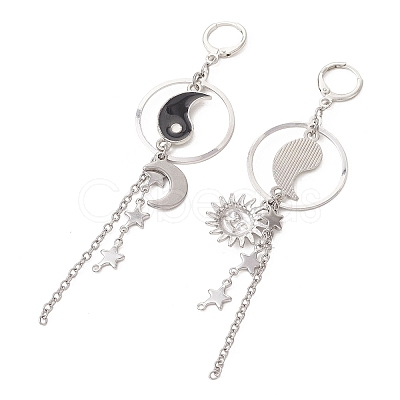 304 Stainless Steel & Brass Hoop Earrings EJEW-TA00802-1