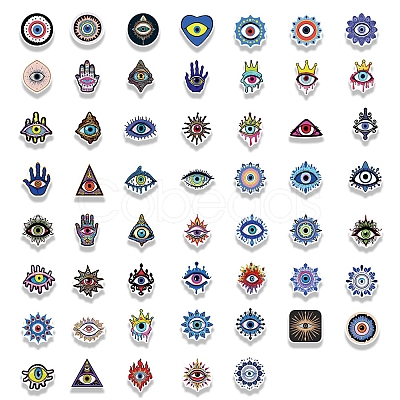 Evil Eye PVC Paper Sticker Labels EVIL-PW0004-09-1