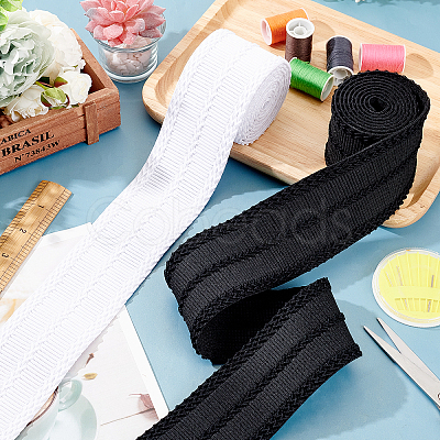 2Pcs 2 Colors Nylon Elastic Ribbon EC-CA0001-01-1
