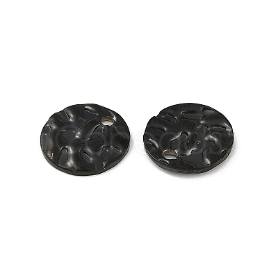 304 Stainless Steel Textured Disc Charms STAS-Q336-11B-B-1