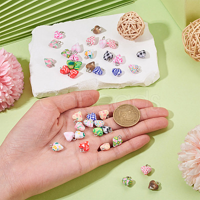39Pcs 13 Colors Handmade Polymer Clay Charms CLAY-TA0001-91-1