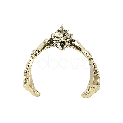 Dragon Alloy Open Cuff Rings for Women Men RJEW-A045-02AB-1