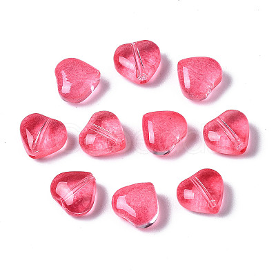 Transparent Spray Painted Glass Beads X-GGLA-S054-012A-04-1