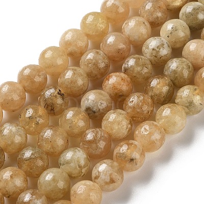 Natural Yellow Garnet Beads Strands G-Z129-C01-8mm-01-1