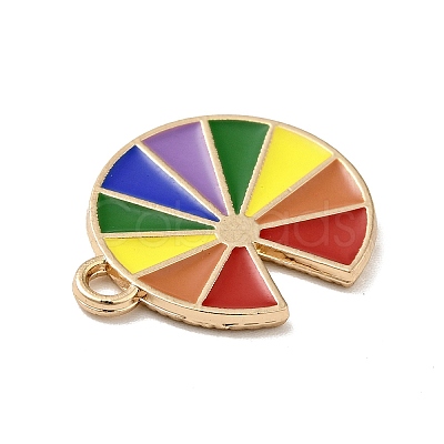 Rainbow Color Alloy Enamel Pendants ENAM-G208-21KCG-1
