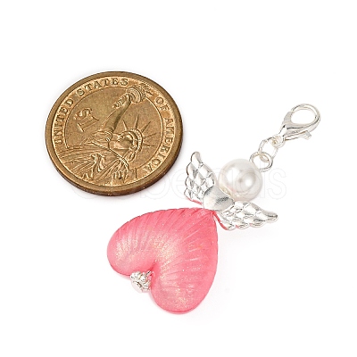 Heart Angel Luminous Acrylic Pendant Decoration HJEW-JM03806-02-1