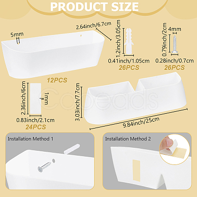 6Pcss Plastic Slipper Racks for Bathroom ODIS-WH0030-331B-1
