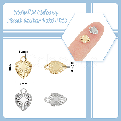 Unicraftale 200Pcs 2 Colors 304 Stainless Steel Charms STAS-UN0054-93-1