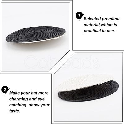 CHGCRAFT 3Pcs 3 Colors Polyester Imitation Straw Round Hat Base for Millinery AJEW-CA0002-79-1