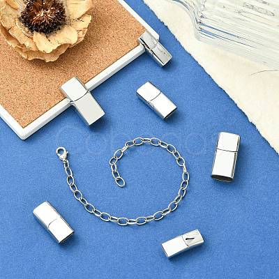 6Pcs 3 Styles 304 Stainless Steel Magnetic Clasps with Glue-in Ends STAS-CJ0003-26-1