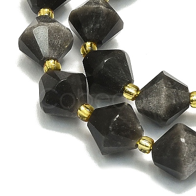 Natural Silver Obsidian Beads Strands G-I376-C13-01-1
