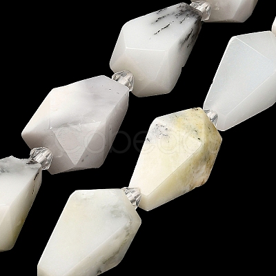 Natural White African Opal  Beads Strands G-NH0005-B11-01-1