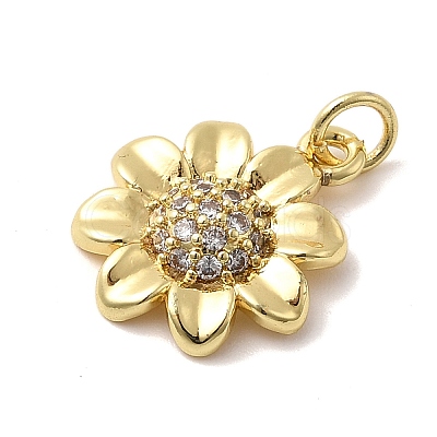 Brass Micro Pave Cubic Zirconia Pendants KK-C137-07A-G-1