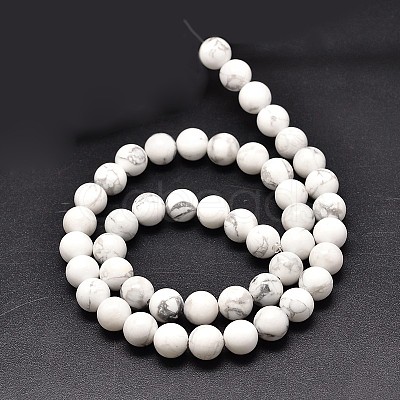 Natural Gemstone Howlite Round Bead Strands G-P075-34-10mm-1