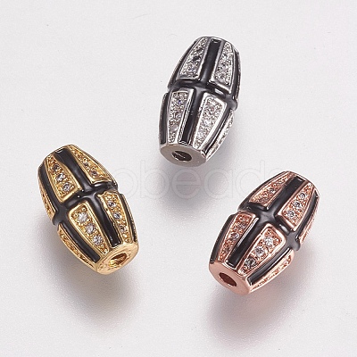 Brass Micro Pave Cubic Zirconia Beads ZIRC-E143-09-1