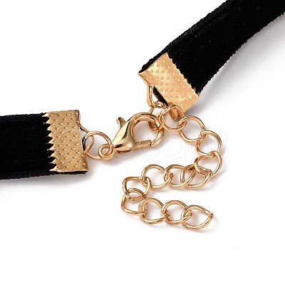 Alloy & Velvet Heart Pendant Choker Necklaces for Women WGC7319-04-1