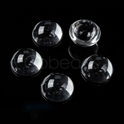 Transparent Half Round Glass Cabochons GGLA-R027-16mm-1