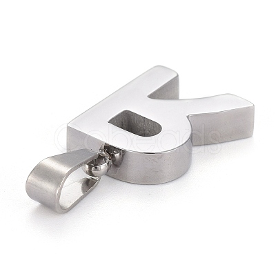 Non-Tarnish 304 Stainless Steel Letter Pendants STAS-H127-R-P-1