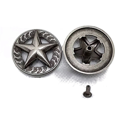 Antique Silver Alloy Buttons BUTT-WH20002-02M-AS-1