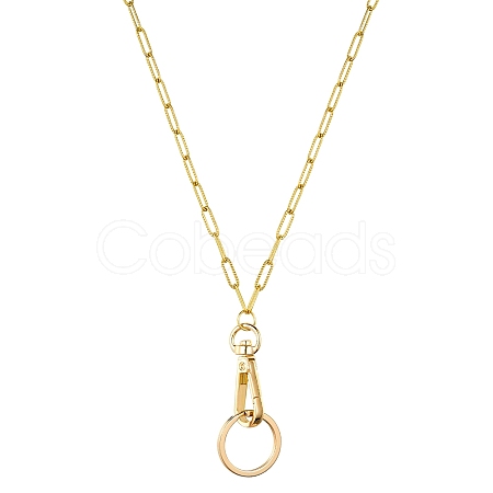 Stainless Steel Paperclip Chains Keychain HJEW-SW00179-01-1
