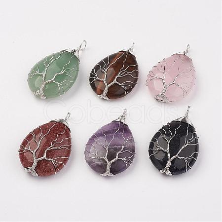 Natural & Synthetic Mixed Stone Big Pendants G-G956-A-FF-1