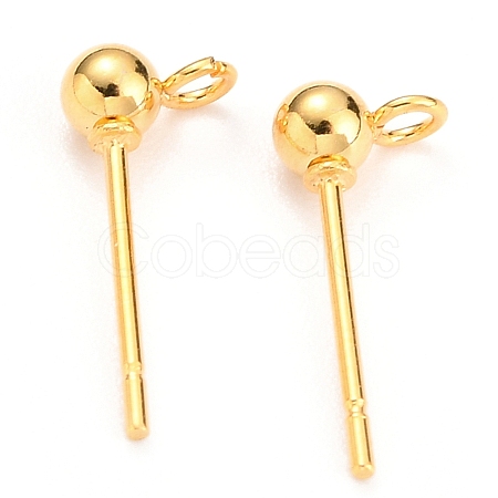 316L Surgical Stainless Steel Round Ball Stud Earring Post X-STAS-Z035-02G-H-1