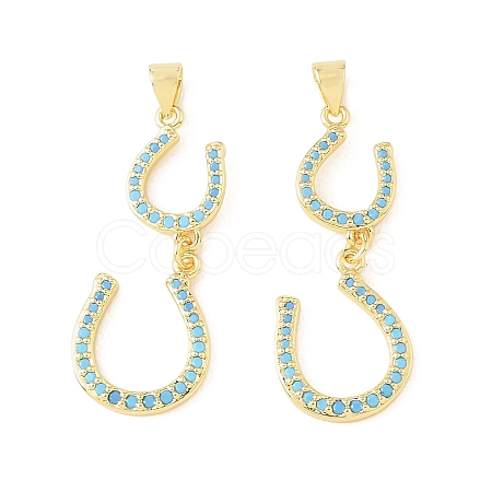 Brass Micro Pave Sky Blue Cubic Zirconia Pendants CU-CBA9CBD-12G-1