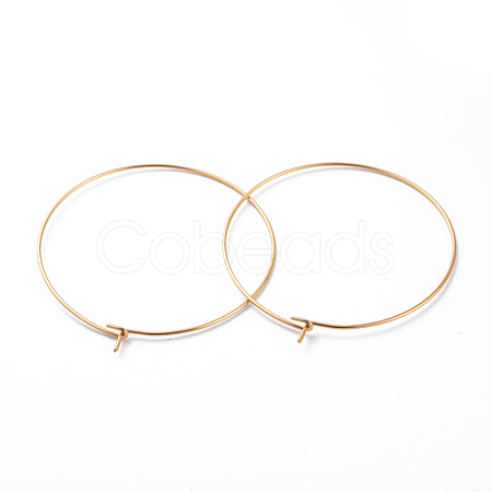 316 Surgical Stainless Steel Hoop Earring Findings STAS-J025-01F-G-1