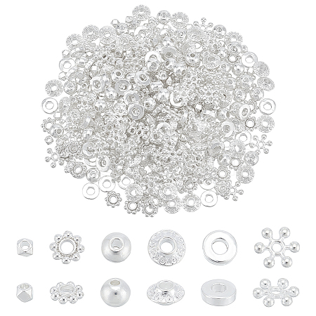 360Pcs 6 Styles Alloy Spacer Beads FIND-UN0007-01S-1