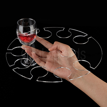 9-Hole Transparent Acrylic Wine Bottle Rack ODIS-WH0025-119A-1