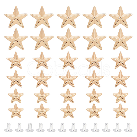 30 Sets 3 Style Zinc Alloy Garment Semi-Tublar Rivets FIND-AR0003-49-1
