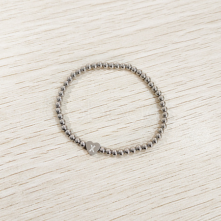 304 Stainless Steel Beads Stretch Bracelets for Women FS-WGC4F34-24-1