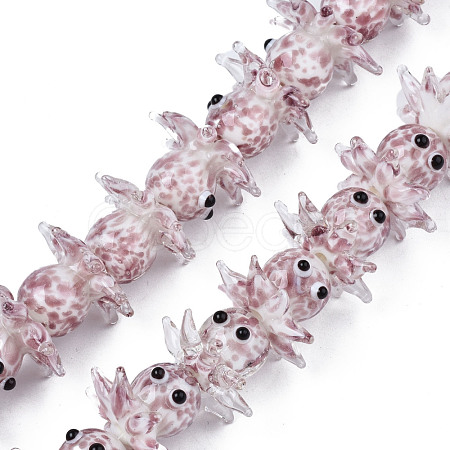Handmade Bumpy Lampwork Beads Strands LAMP-N021-37E-1
