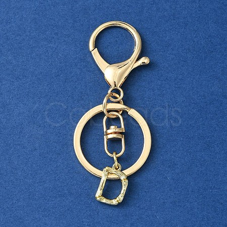Alloy Initial Letter Charm Keychains KEYC-YW00006-04-1