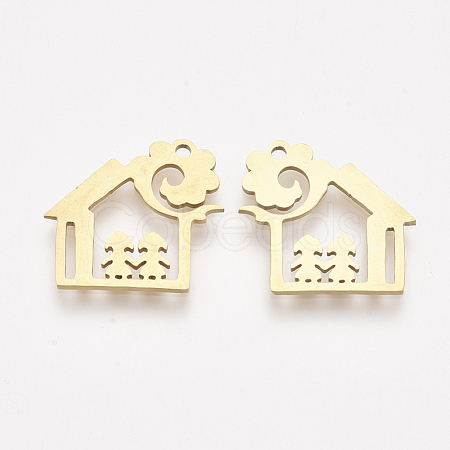 201 Stainless Steel Pendants STAS-T044-79G-1