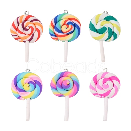 Handmade Polymer Clay Big Pendants CLAY-Q240-007-1
