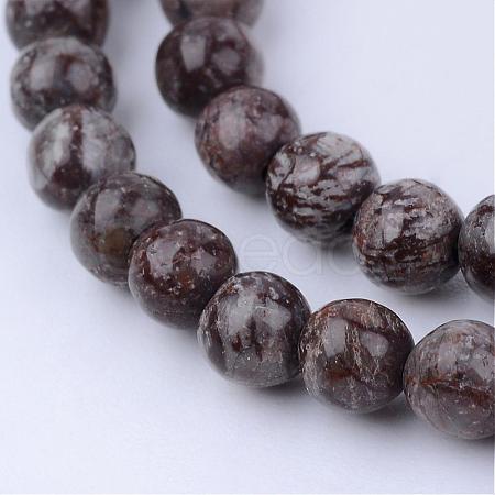 Natural Snowflake Obsidian Beads Strands G-Q462-6mm-37-1