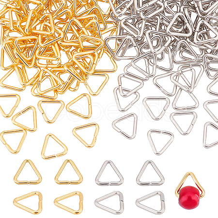 240Pcs 2 Colors Brass Triangle Linking Ring KK-PH0005-19-1