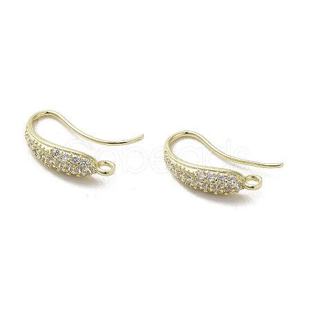 Brass Micro Pave Cubic Zirconia Earring Hooks KK-C048-14E-G-1