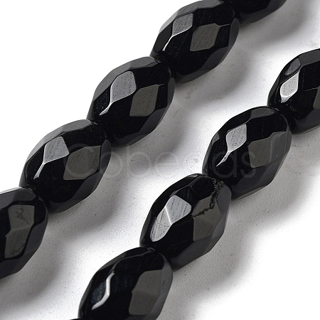 Natural Black Onyx(Dyed & Heated) Beads Strands G-P520-C06-01-1