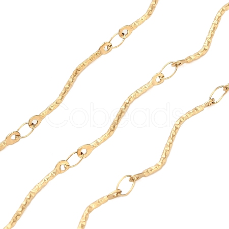 304 Stainless Steel Wavy Bar Link Chains CHS-H116-01M-G-1