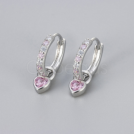 Brass Micro Pave Cubic Zirconia Hoop Dangle Earrings WG33AFF-03-1