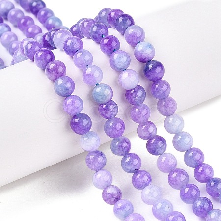 Dyed Natural White Jade Beads Strands X-G-T138-6mm-210-5-1