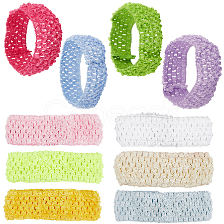 30Pcs 10 Colors Polyester Crochet Elastic Headbands OHAR-GF0001-33A-1